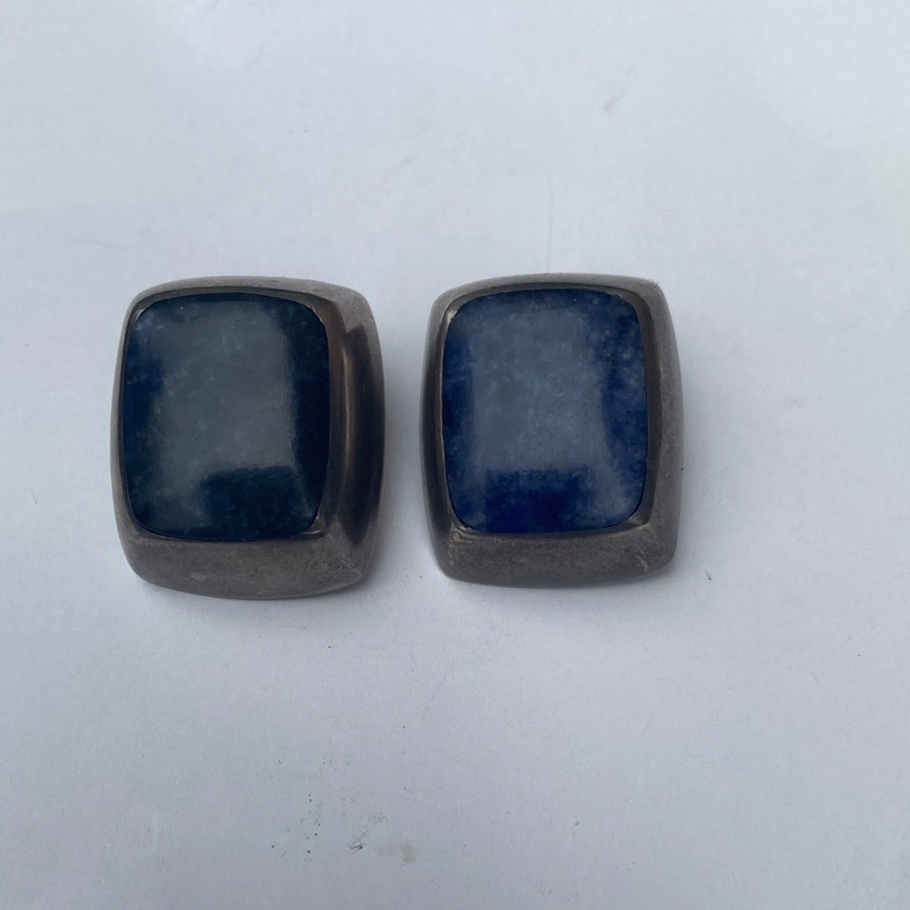 Vintage Taxco lapis lazuli Clip-On Earrings